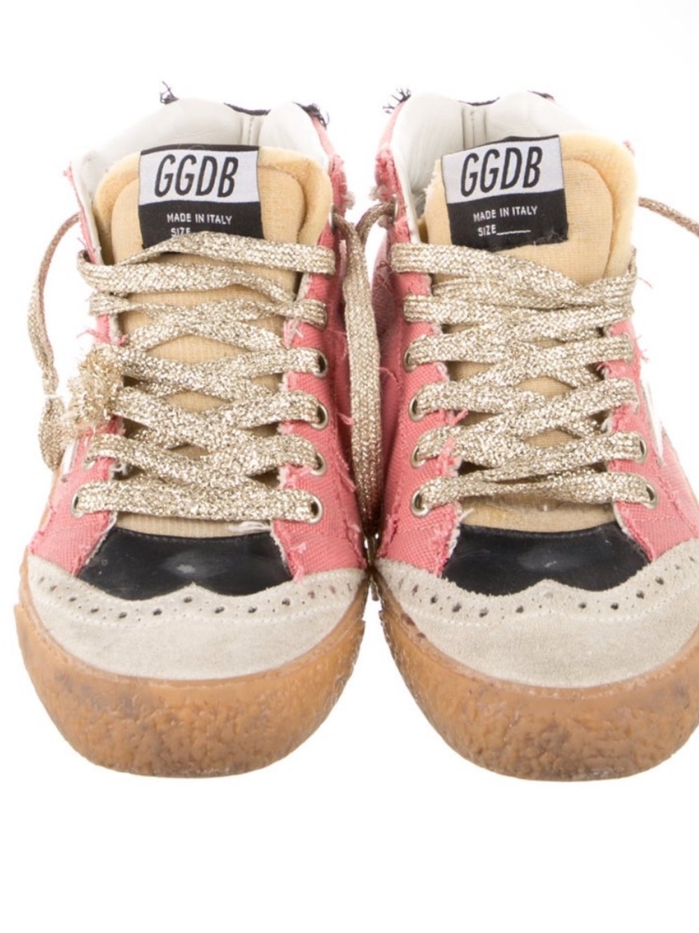 Golden Goose Pink, Gold & Black Midstar Sneakers